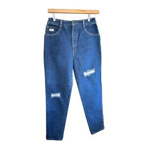 #839 Vintage Women's Size 9 High-Waisted Distressed Blue Denim Jeans